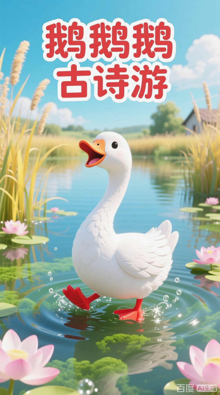 咏鹅诗意,童趣盎然