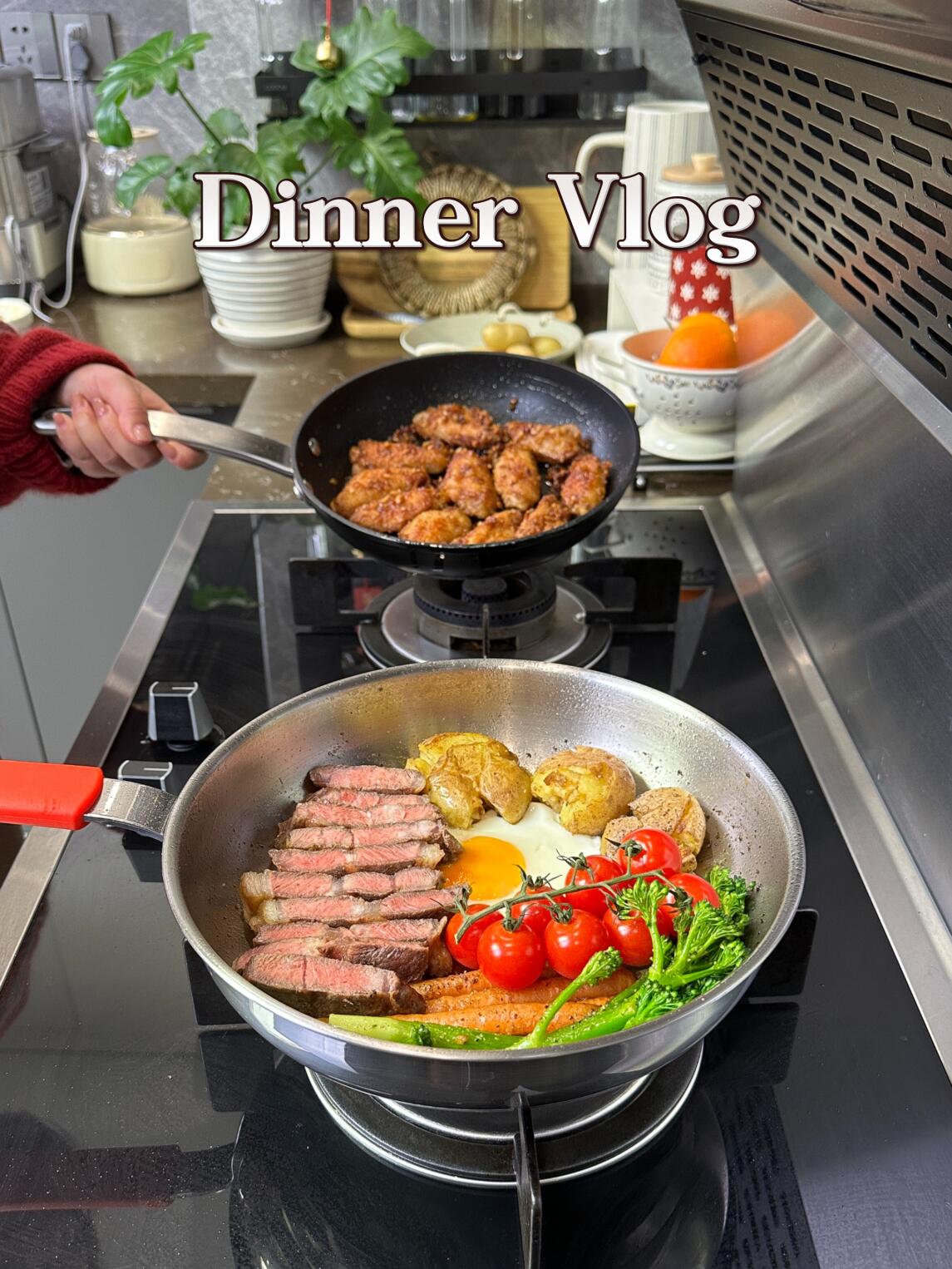 在家做牛排蒜香黄油鸡翅太享受了