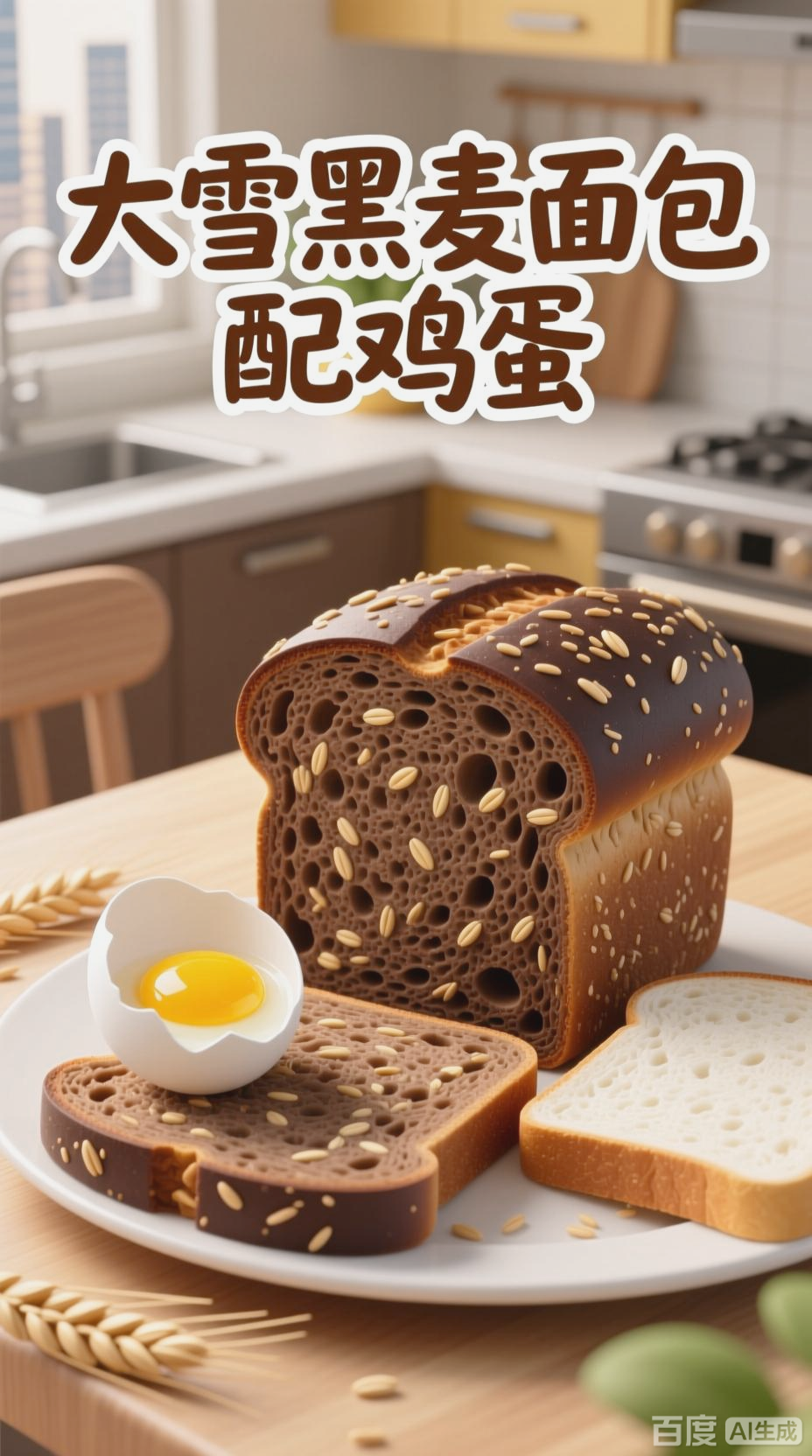 大雪黑麦面包,早餐新选择