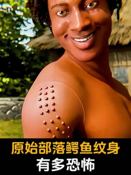 原始部落的鳄鱼纹身，过程让人不忍直视