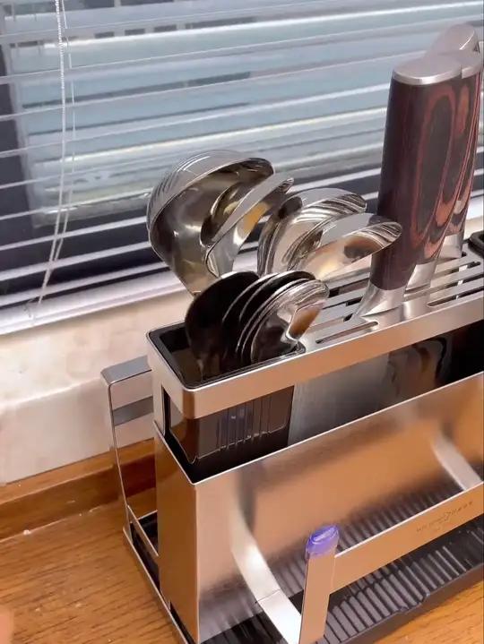 优勤不锈钢厨房刀架置物架台面菜板架菜刀筷笼一体砧板刀具收纳架