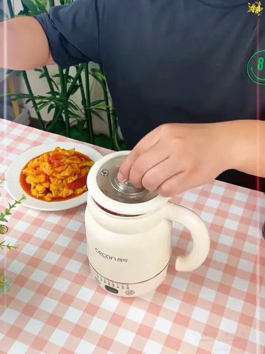 L西可智能电炖杯 原来杯子也能煮米饭了,早上出门把生米食材放进去,半个小时就可以开饭了