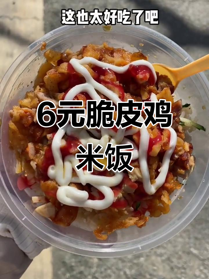 六块钱的脆皮鸡米饭，鸡肉嫩滑到不敢信！