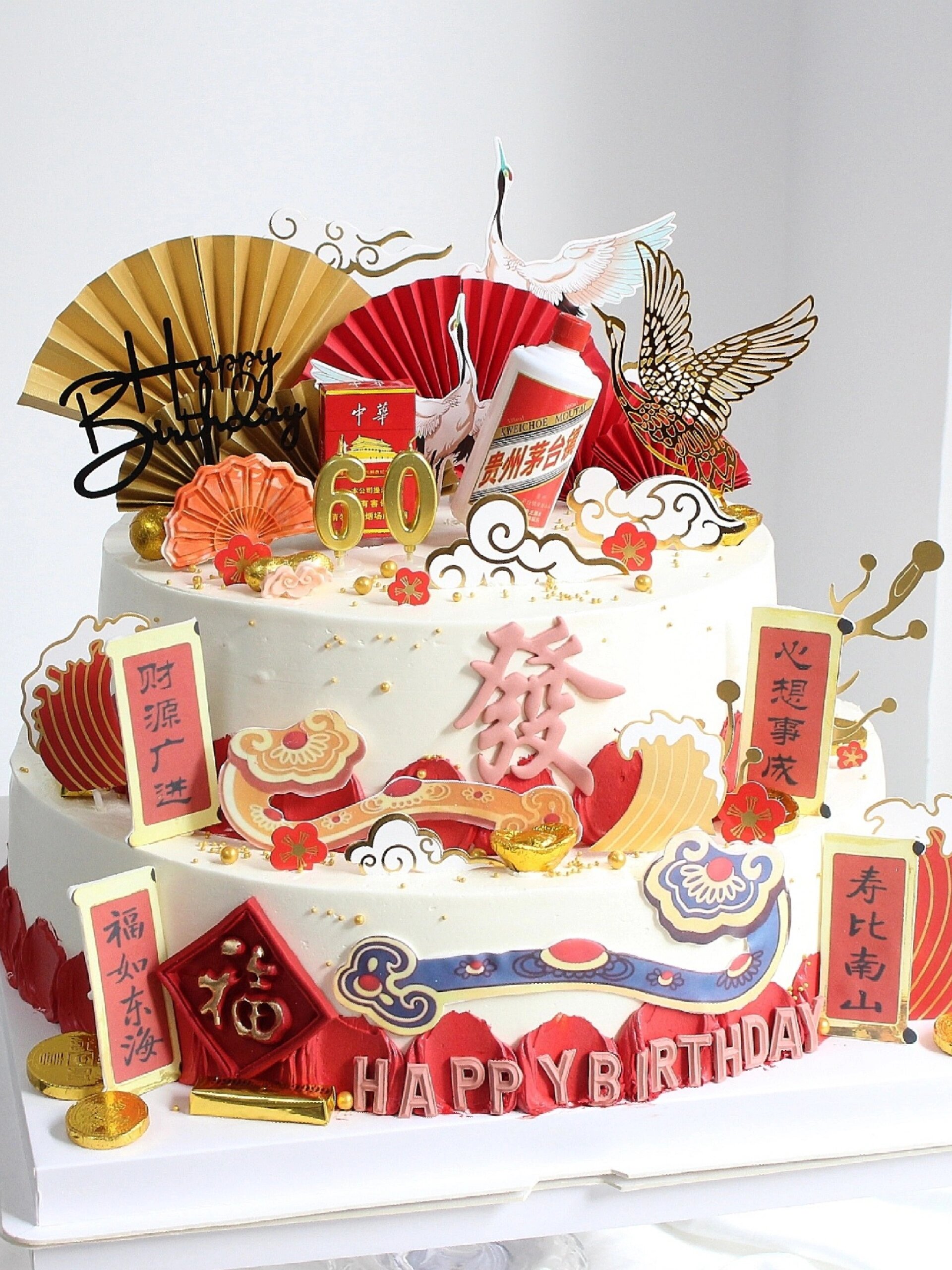 长辈60大寿生日蛋糕|深圳长辈生日蛋糕定制