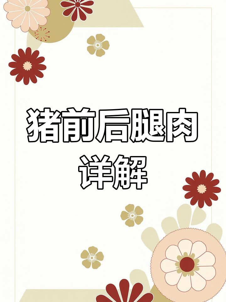 猪肉分割全解析:前腿与后腿的区别