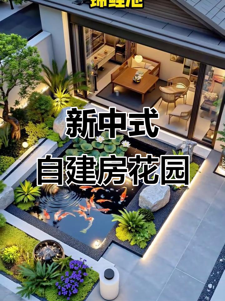农村自建房新中式花园设计,一眼就爱上