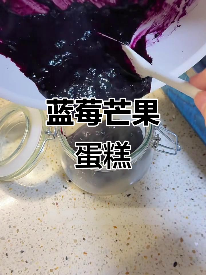 蓝莓芒果双拼蛋糕,巧克力戚风与果酱完美结合