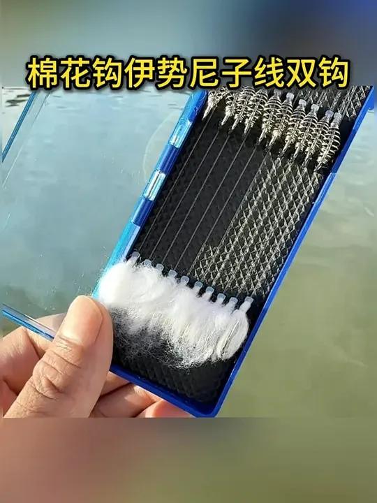 手竿浮钓鲢鳙助吸棉子线双钩,优点是鱼钩非常容易吸入嘴,提升花鲢白鲢上鱼率