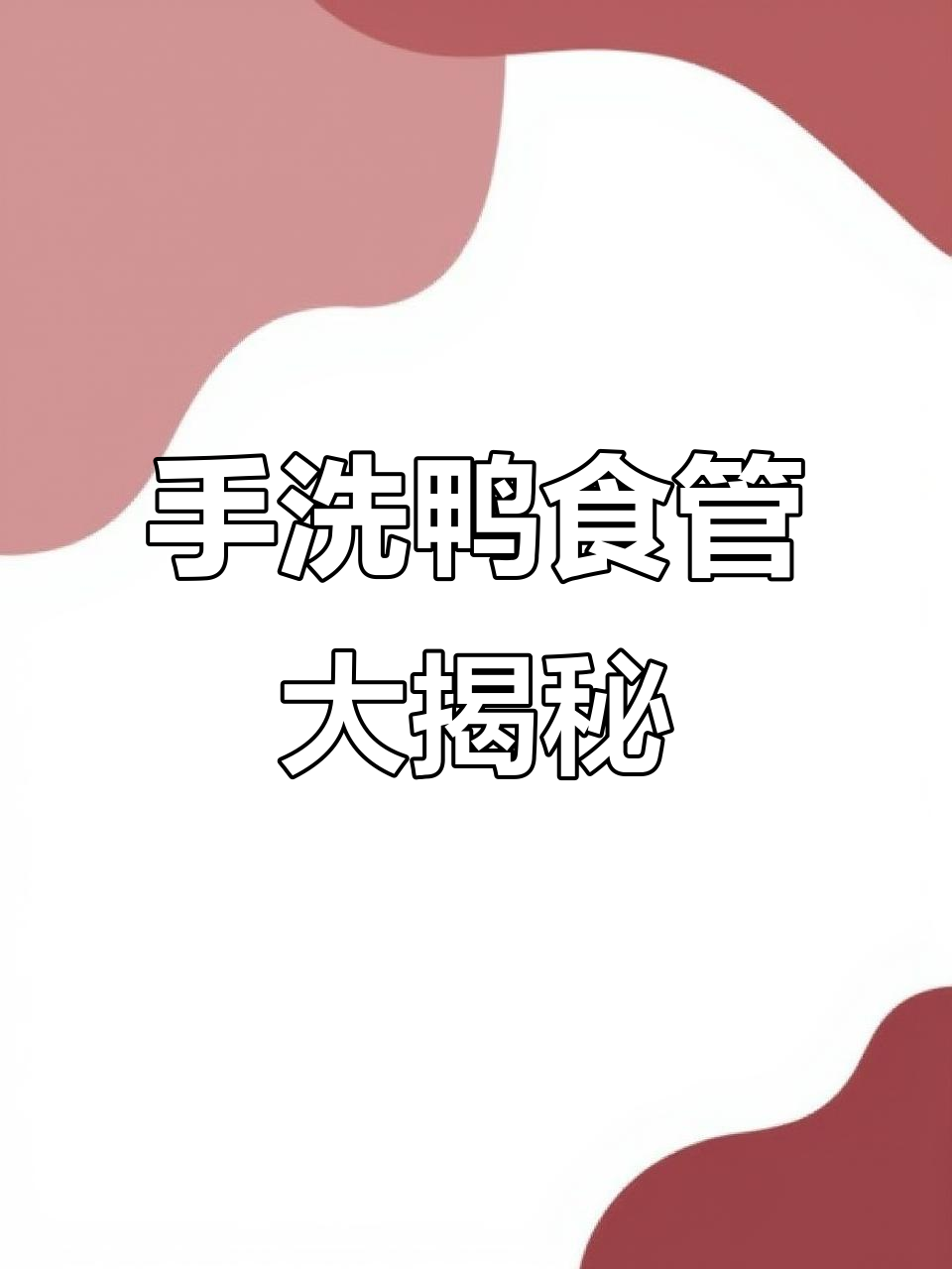 清洗鸭食管的独特技巧,强迫症患者必看!