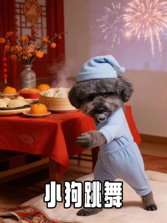 跨年喝的有点多,跳一下这狗真的成精了真实生活分享计划搞笑视频小狗这也太可爱了吧@@