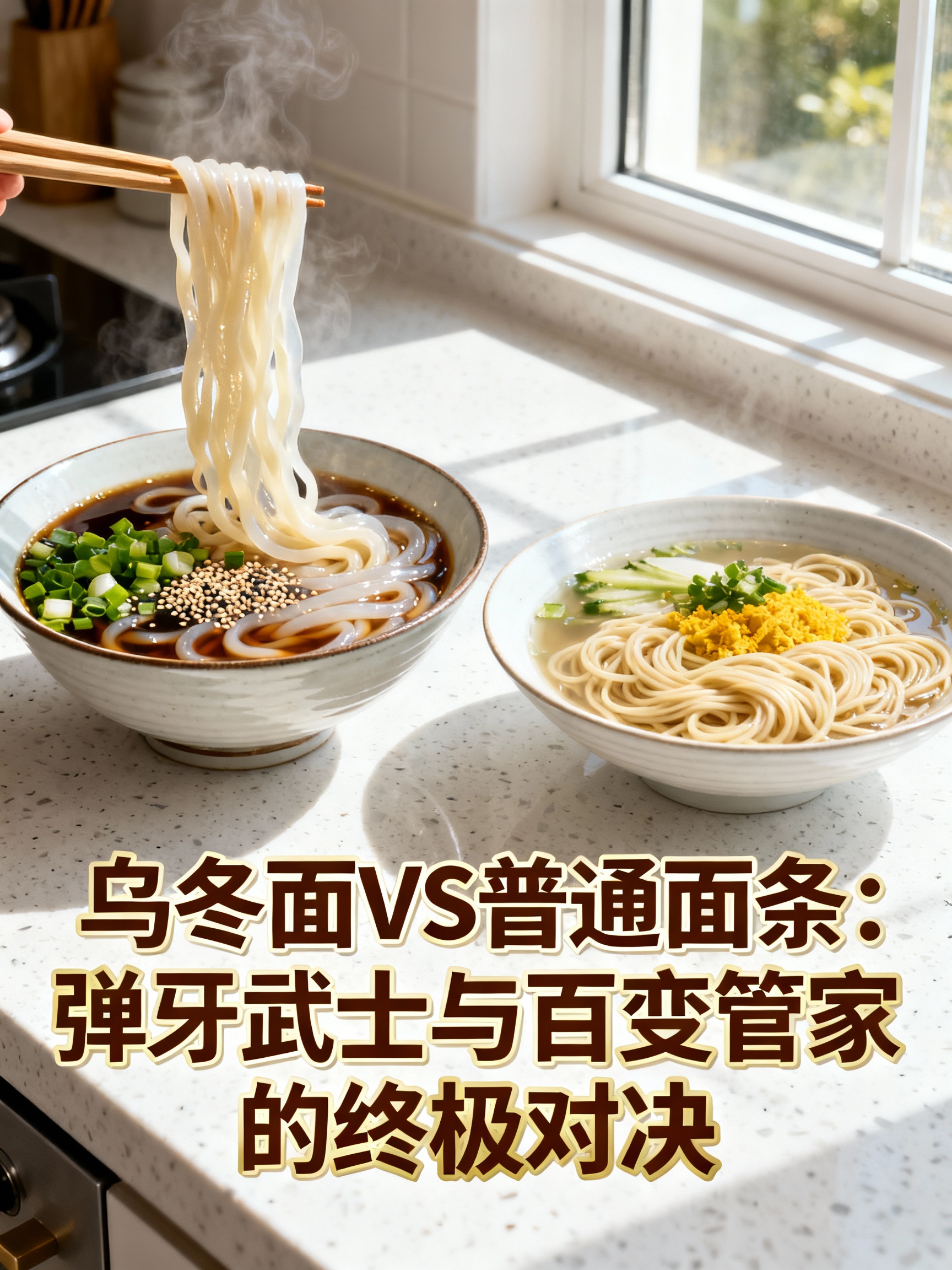 乌冬面VS普通面条:弹牙武士与百变管家的终极对决