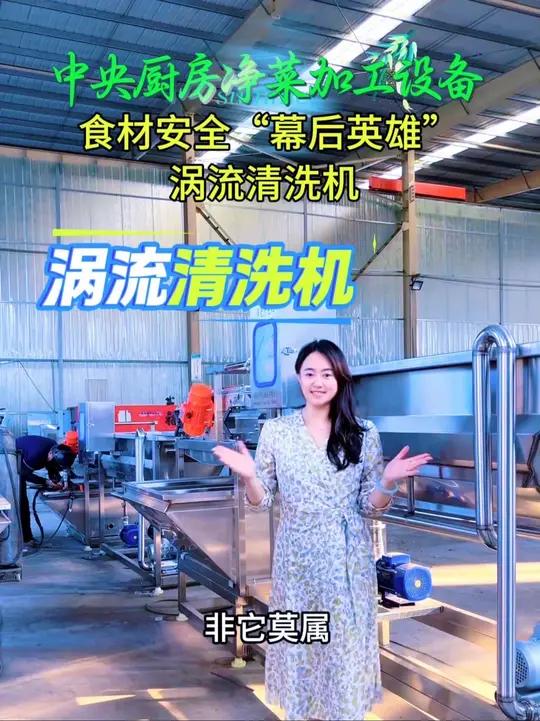 河北净菜加工流水线,中央厨房加工设备,中央厨房净菜加工 每天清洗10万人所需的蔬菜,食材安