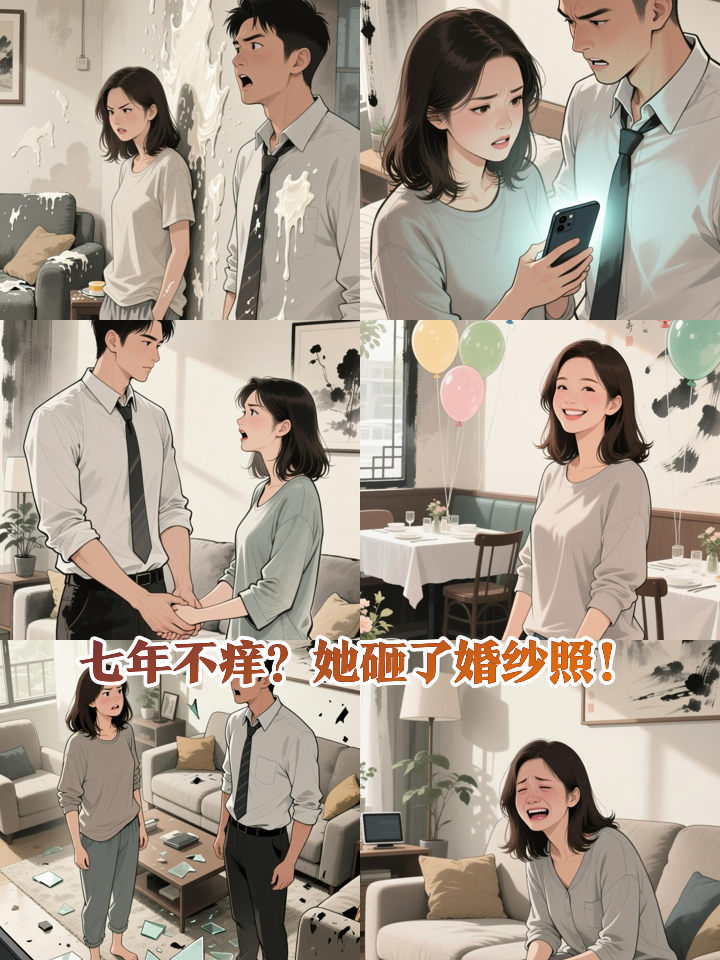 结婚七年纪念日，她当着他面砸碎婚纱照：爱情保质期只有四年？