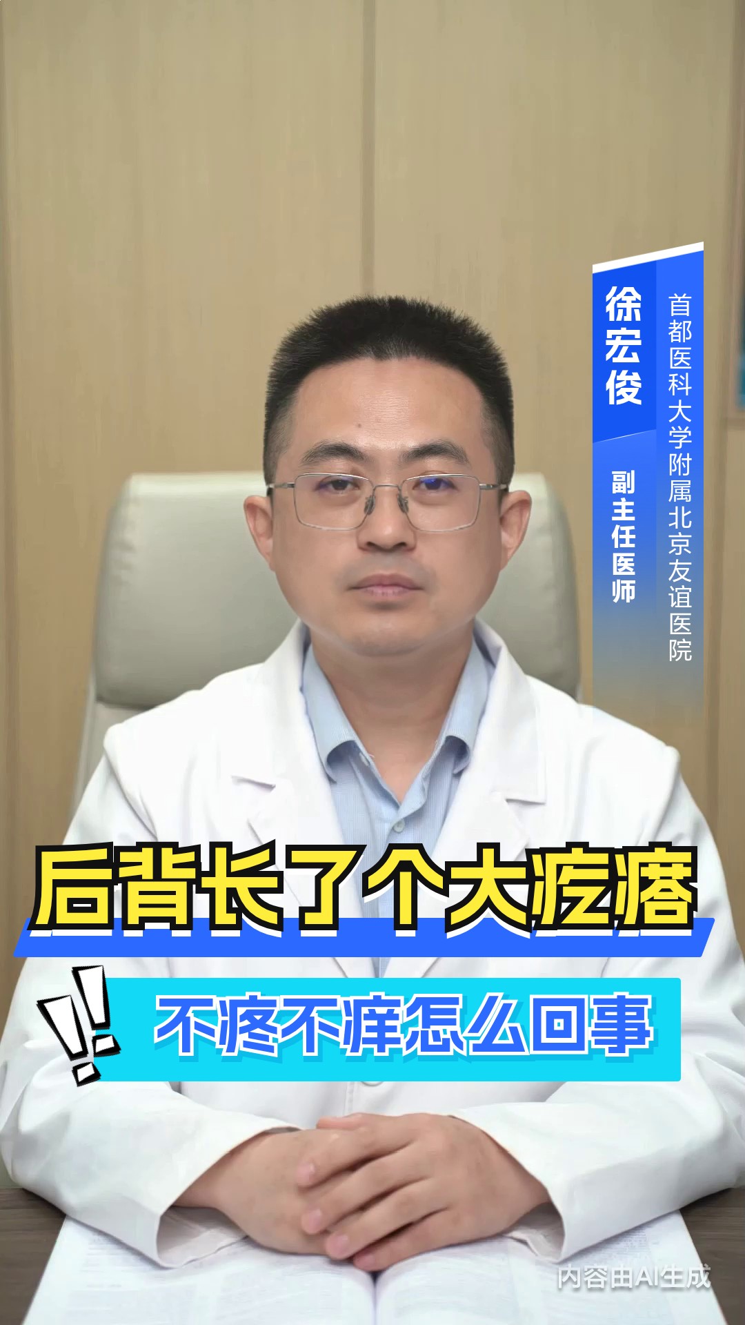 后背长了个大疙瘩不疼不痒怎么回事