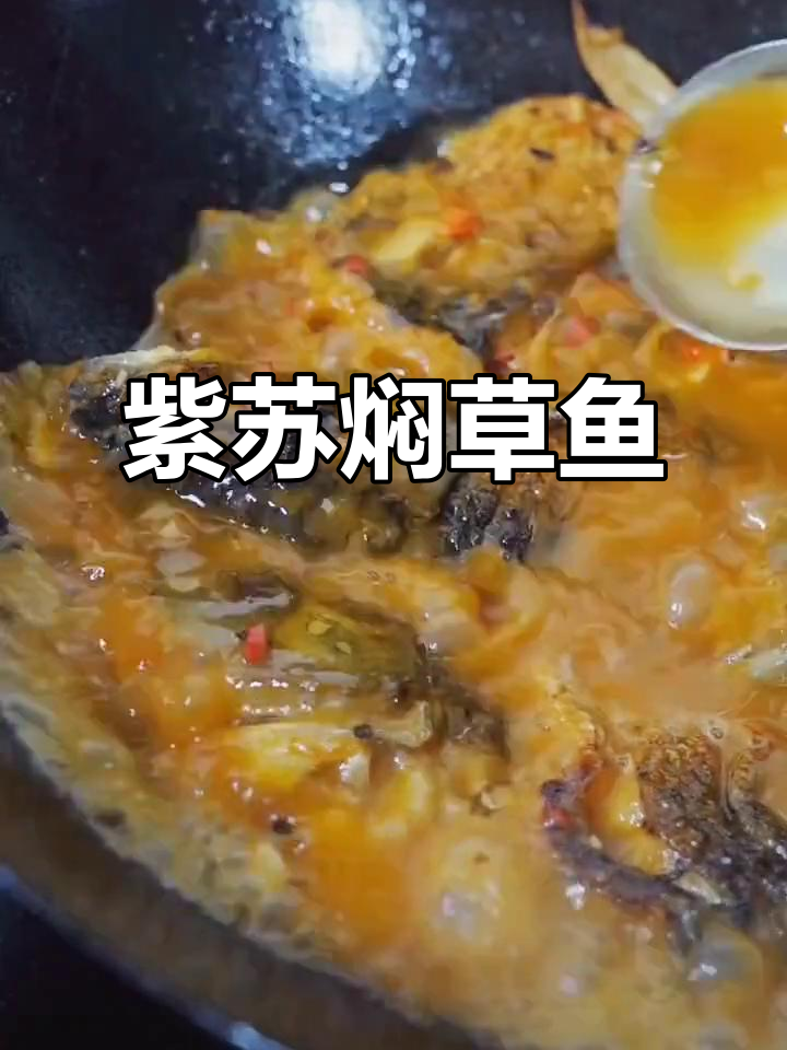 湖南特色紫苏焖草鱼，鲜香十足，汤汁浓稠让人回味无穷