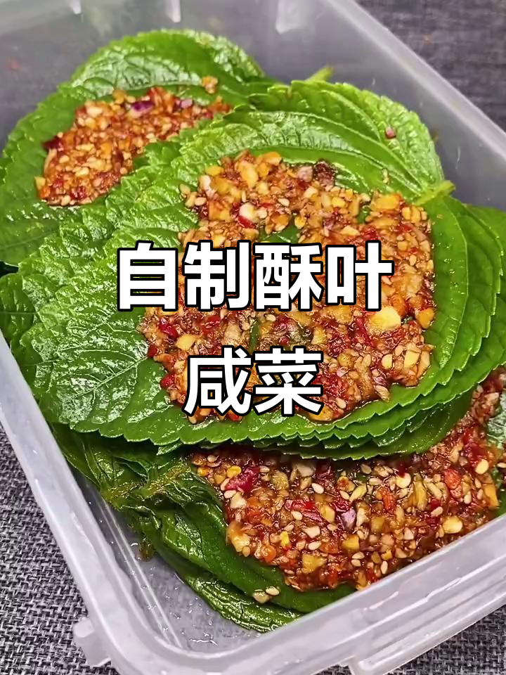 苏子叶咸菜轻松做,酱料一刷冷藏保存