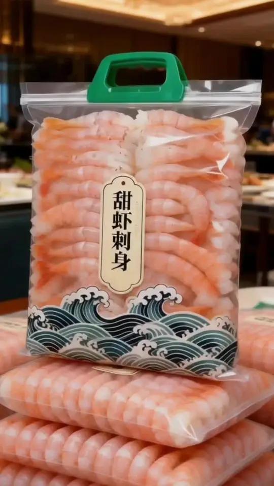 鲜去壳北极甜虾 一口入魂！甜虾刺身才是海の冰淇淋！顶级鲜#刺身美食甜虾一只肥甜虾寿司