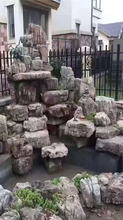 鹅卵石假山景观设计过程