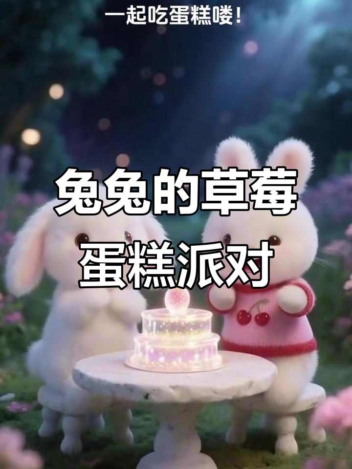 兔兔生日草莓蛋糕大作战,豆芽也来一起庆祝!