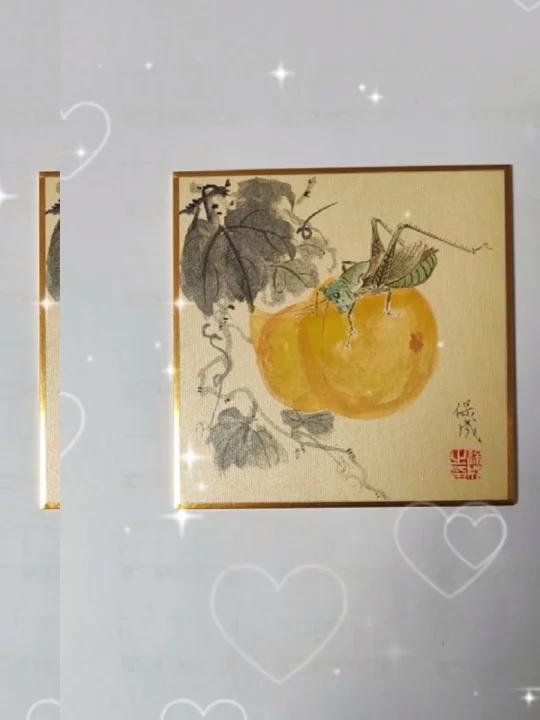 工笔草虫蝈蝈葫芦