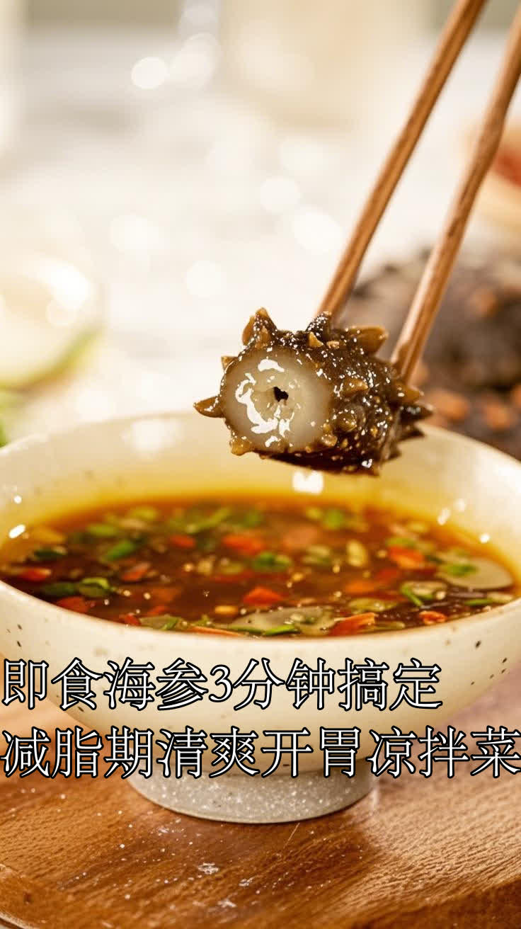 即食海参3分钟搞定,减脂期清爽开胃凉拌菜