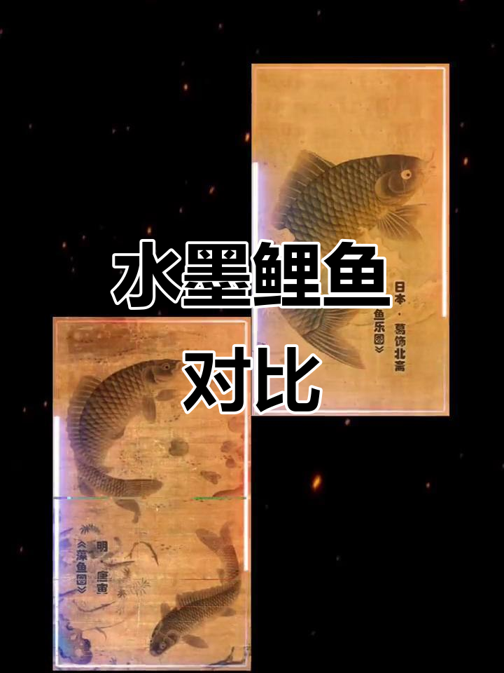中日古画大比拼,水墨工笔鲤鱼精彩呈现