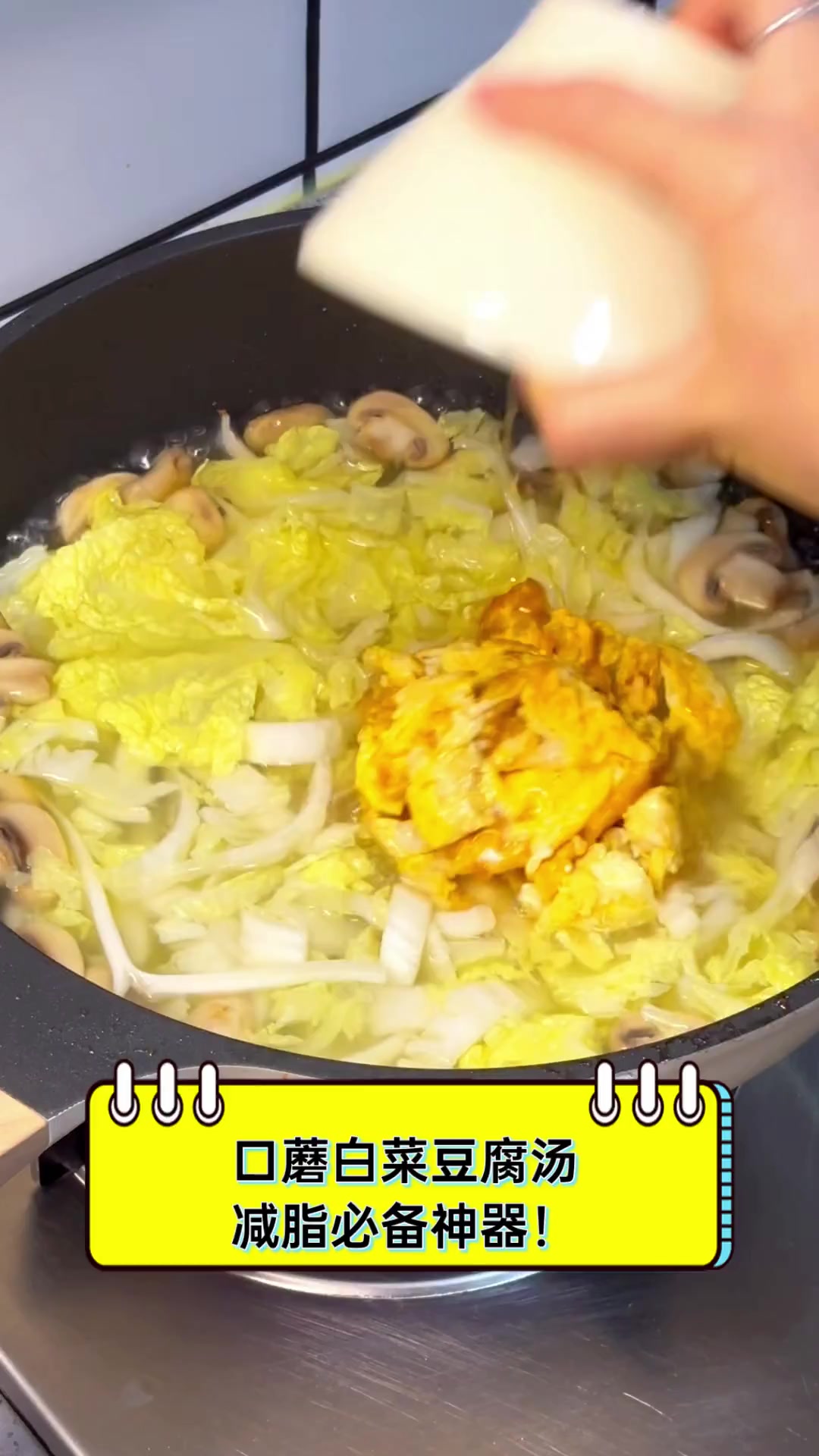 口蘑白菜豆腐汤,减脂必备神器!