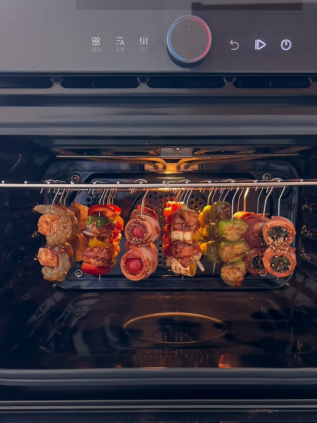 超好吃的自制烤串一台蒸烤一体机就搞定