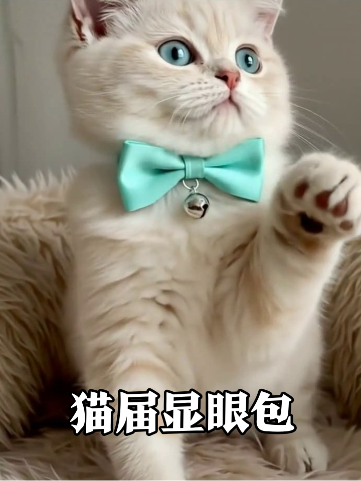 戴领结的小奶猫在线卖萌,每帧都是表情包!