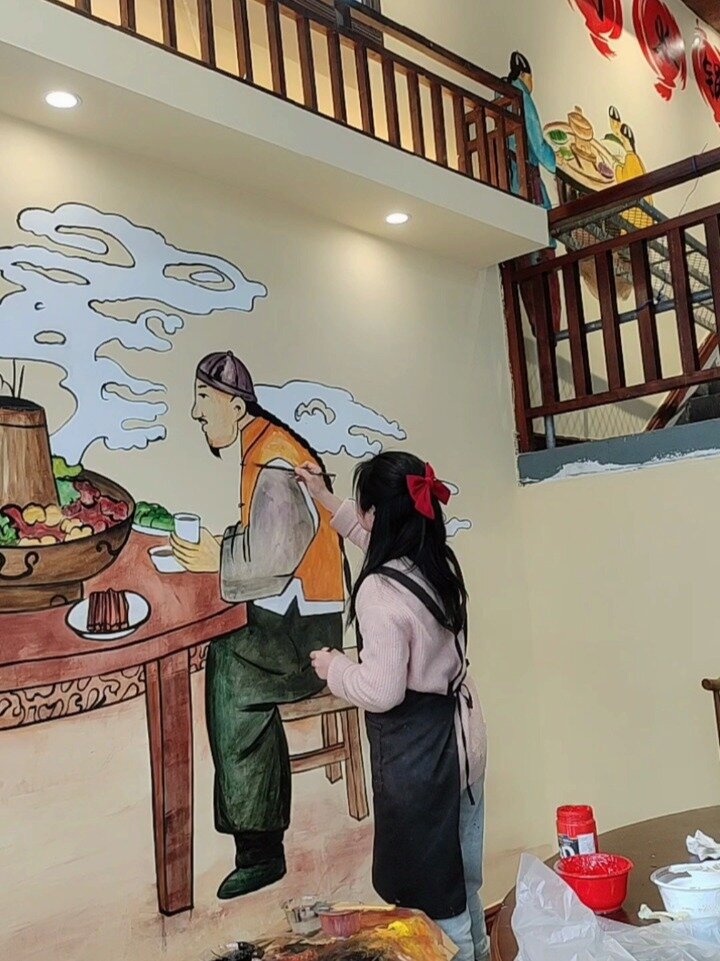 牛杂火锅店手绘