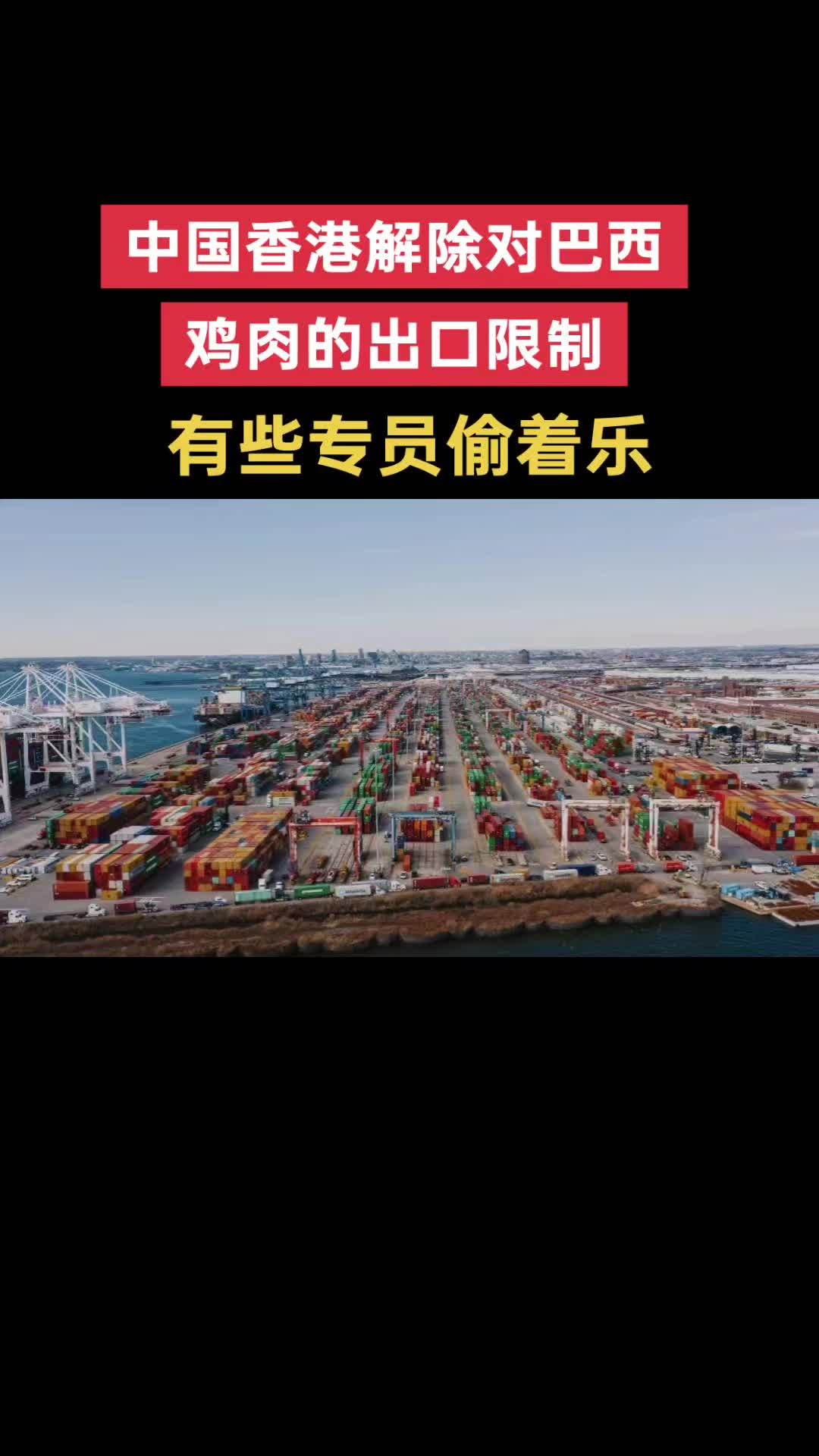 中国香港解除对巴西鸡肉的出口限制 有些专员偷着乐