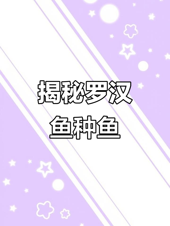 罗汉鱼种鱼的真相:商家如何利用它提高身价