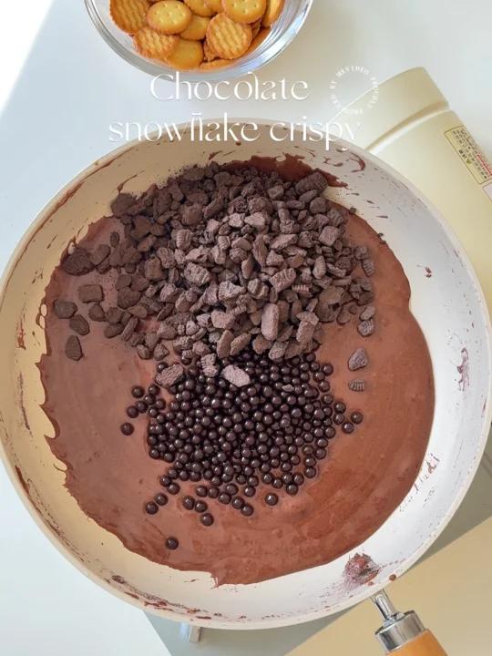 3倍巧克力无坚果黑巧布朗尼雪花酥|保姆级