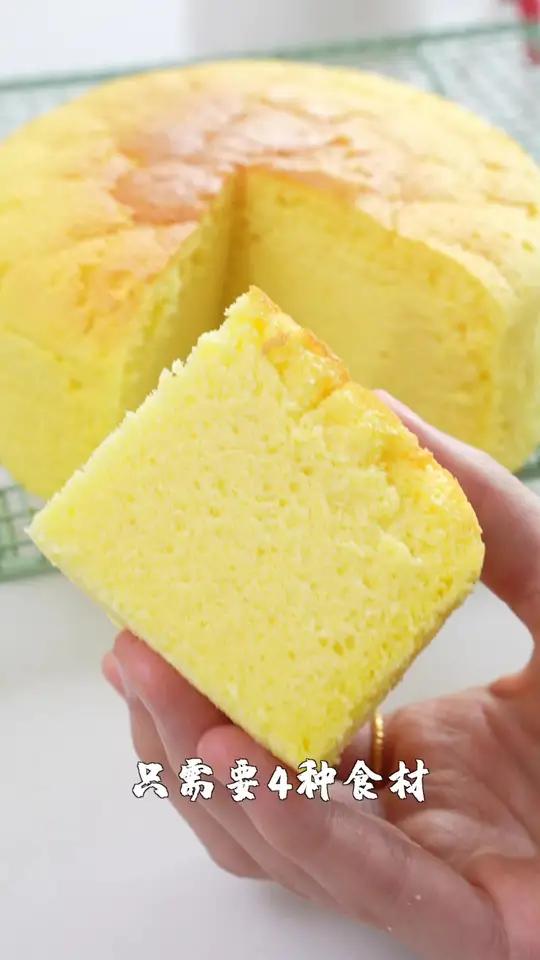淡奶油蛋糕-仅需4种食材!芝士蛋糕平替!
