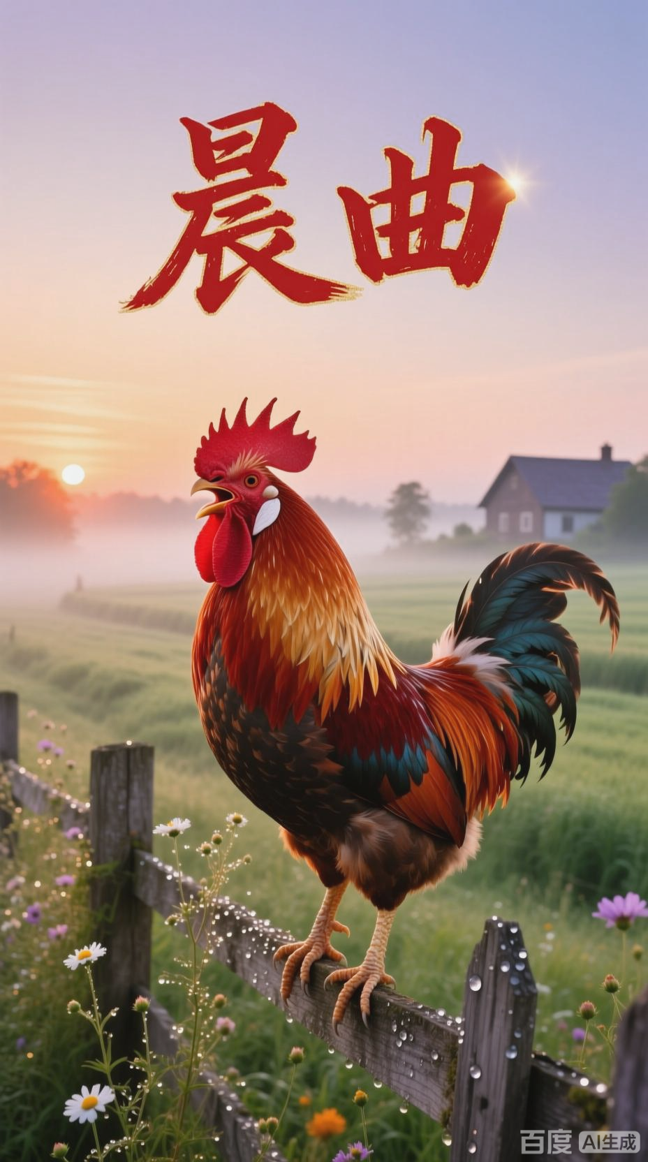 公鸡打鸣,自然之声的清晨序曲