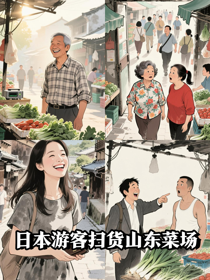 日本人跑来山东菜市场疯狂购物，看完他们买的东西后，有人坐不住了