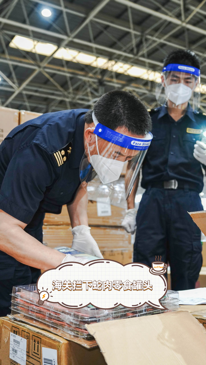 海关拦下蛇肉零食罐头