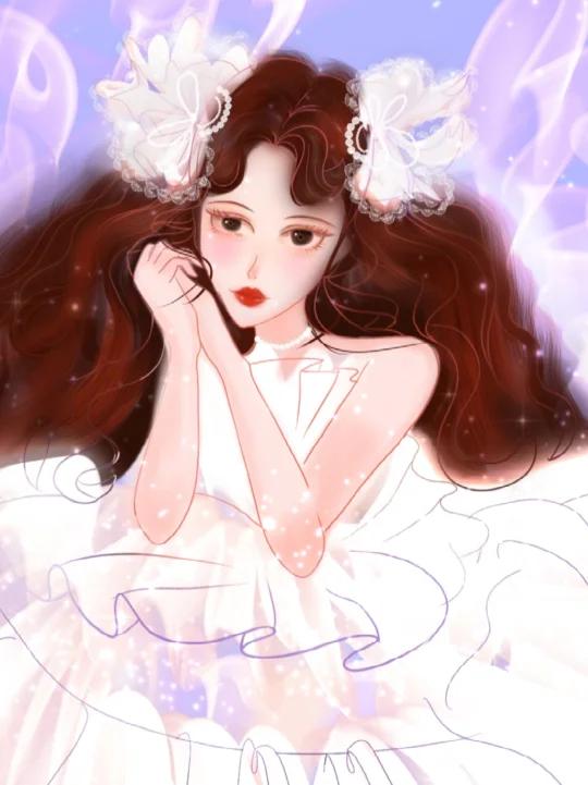 感受一下我野兽派的画风画大美女啦