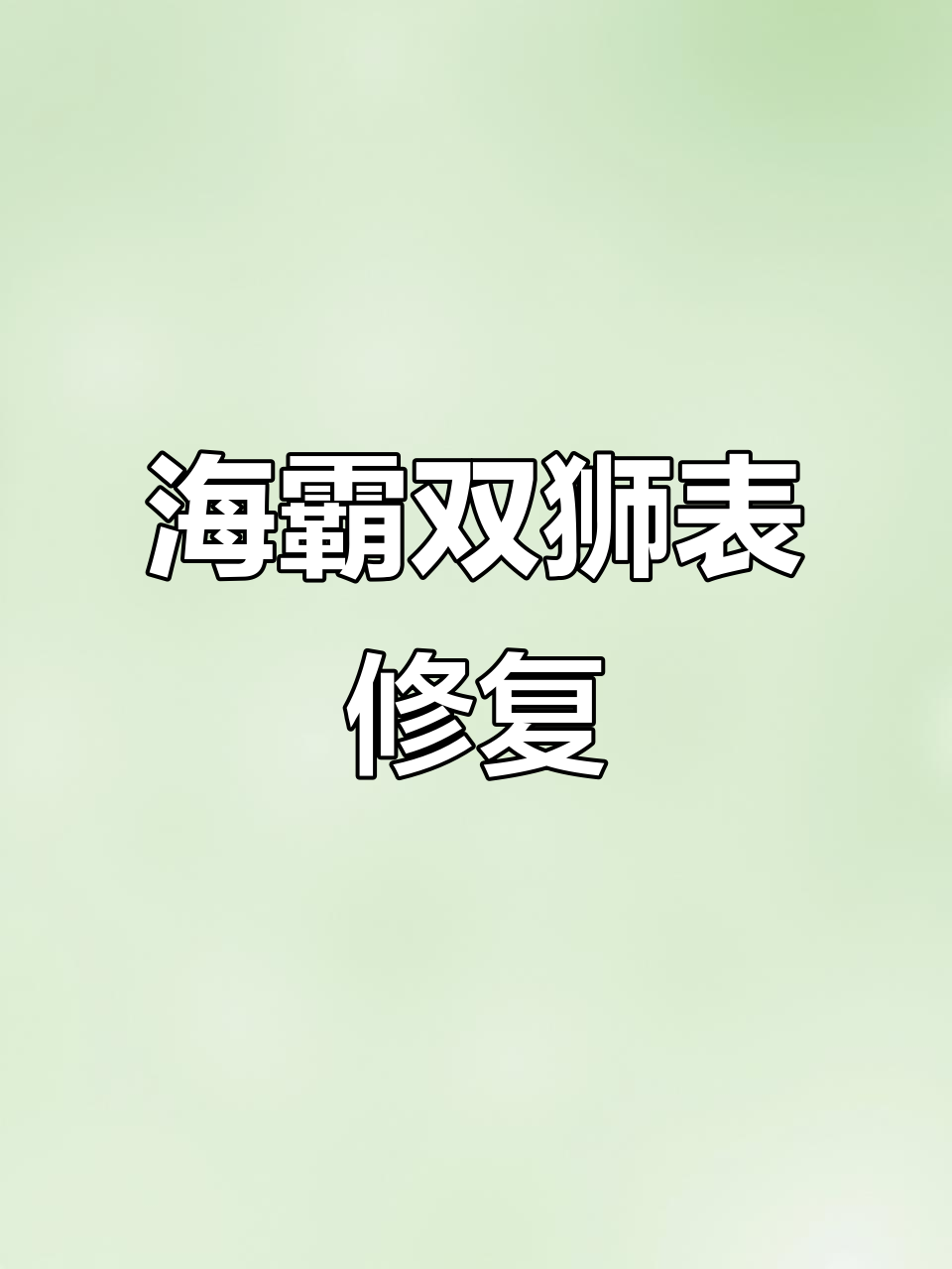 双狮海霸机芯维修与翻新,焕然一新的手表体验