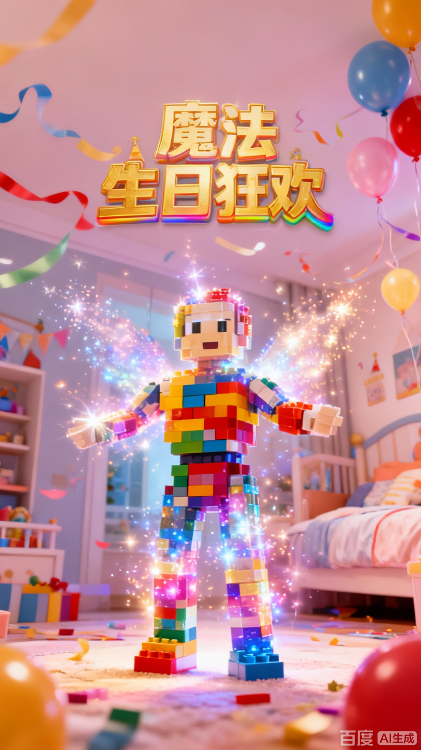 积木小人变身,生日派对狂欢