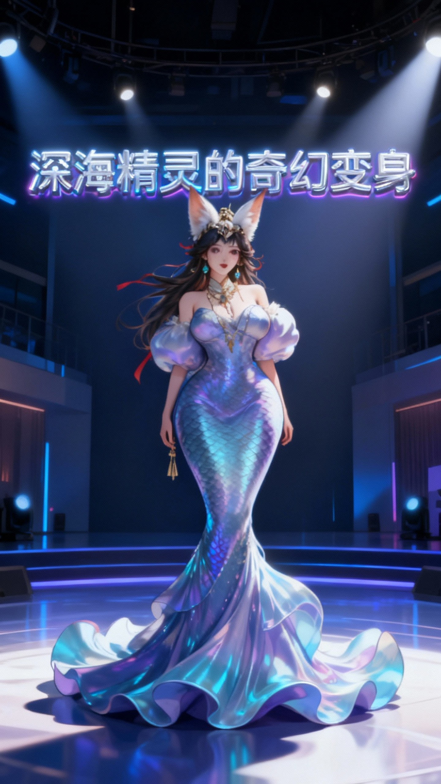 妲己鱼尾晚礼服的奇幻变身