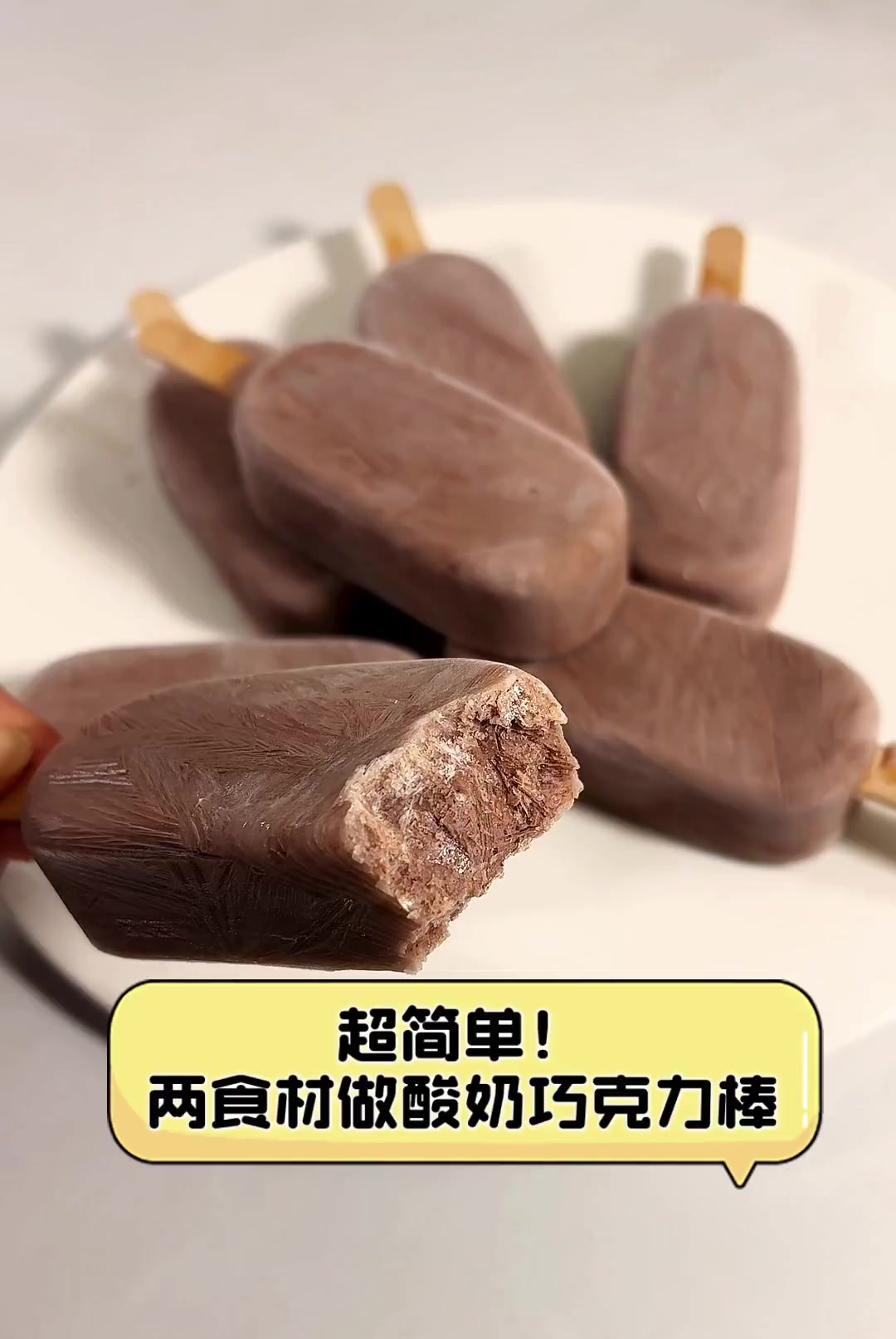超简单!两食材做酸奶巧克力棒