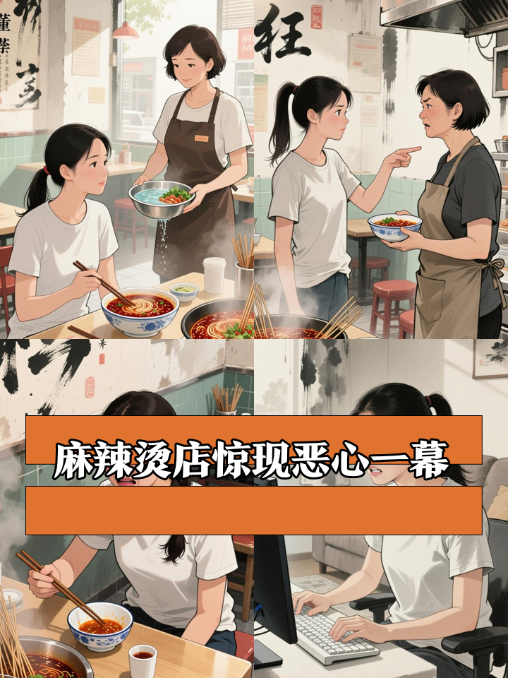 麻辣烫店员用选菜盆给孩子洗手搓灰！