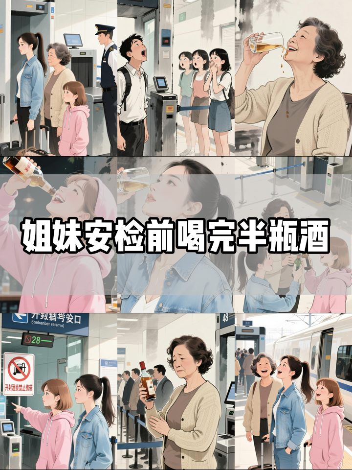 安检现实版的“人在囧途”，一群姐妹把不能带的白酒喝了