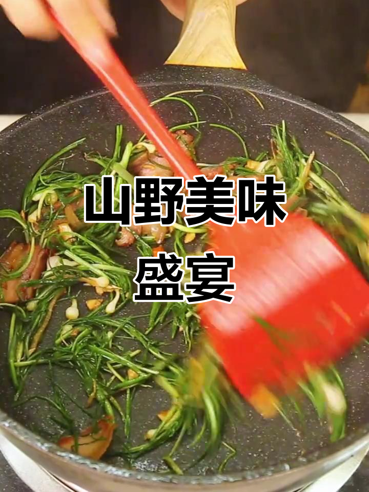 野蒜与咸肉交织，火炒香气扑鼻，味蕾尽享山珍盛宴！