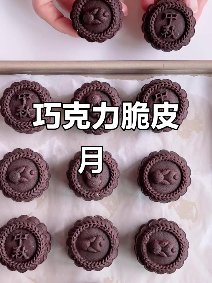 巧克力脆皮月饼,椰蓉蔓越莓馅料超赞!