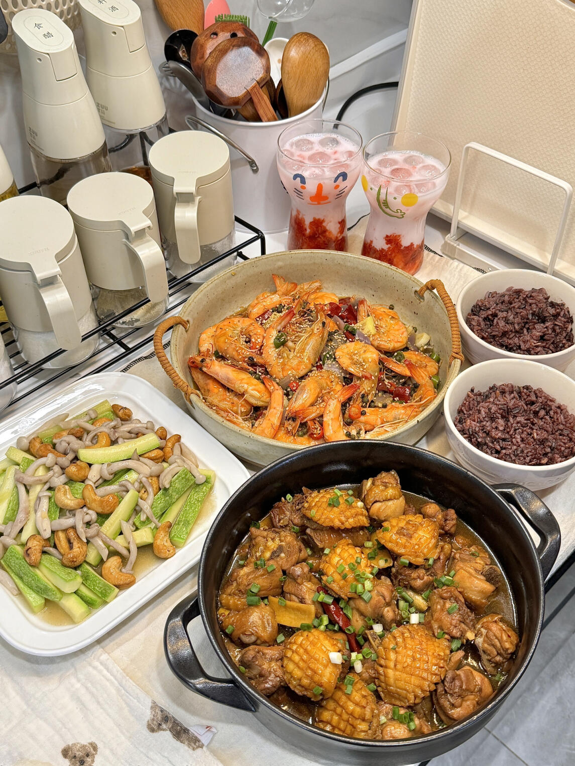 婚后二人食|鲍鱼鸡煲+双椒香辣虾