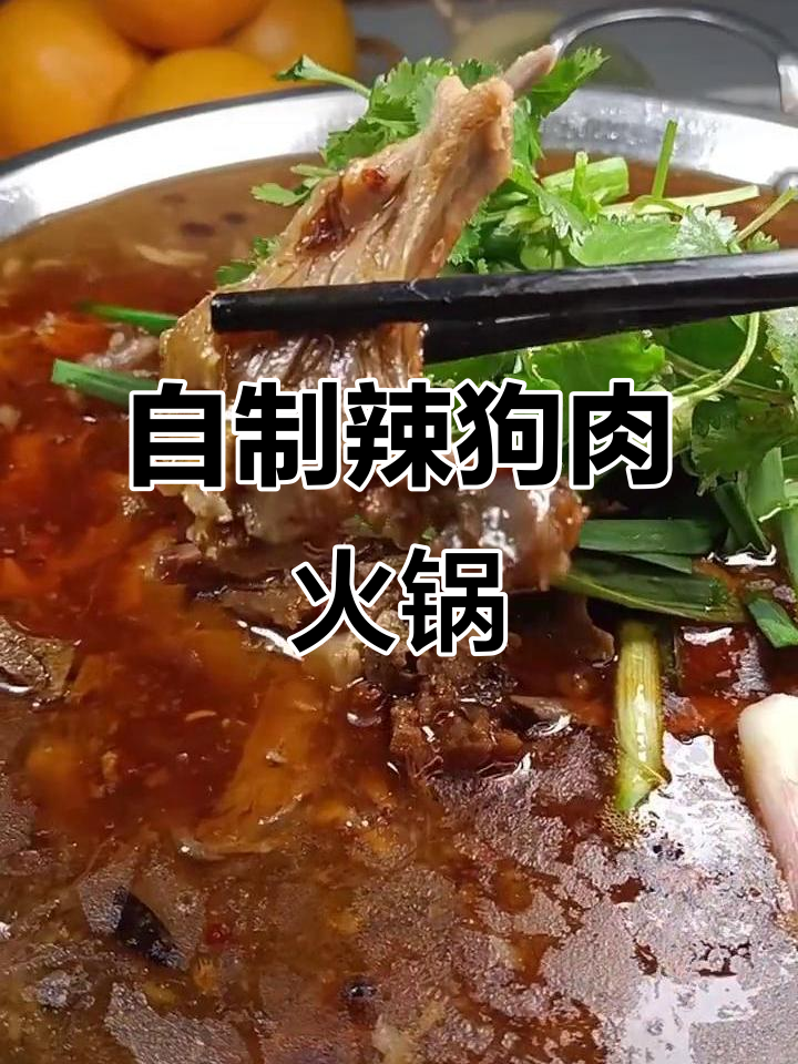 辣狗肉火锅,五香料腌制晒干后炖煮爆炒,味道十足
