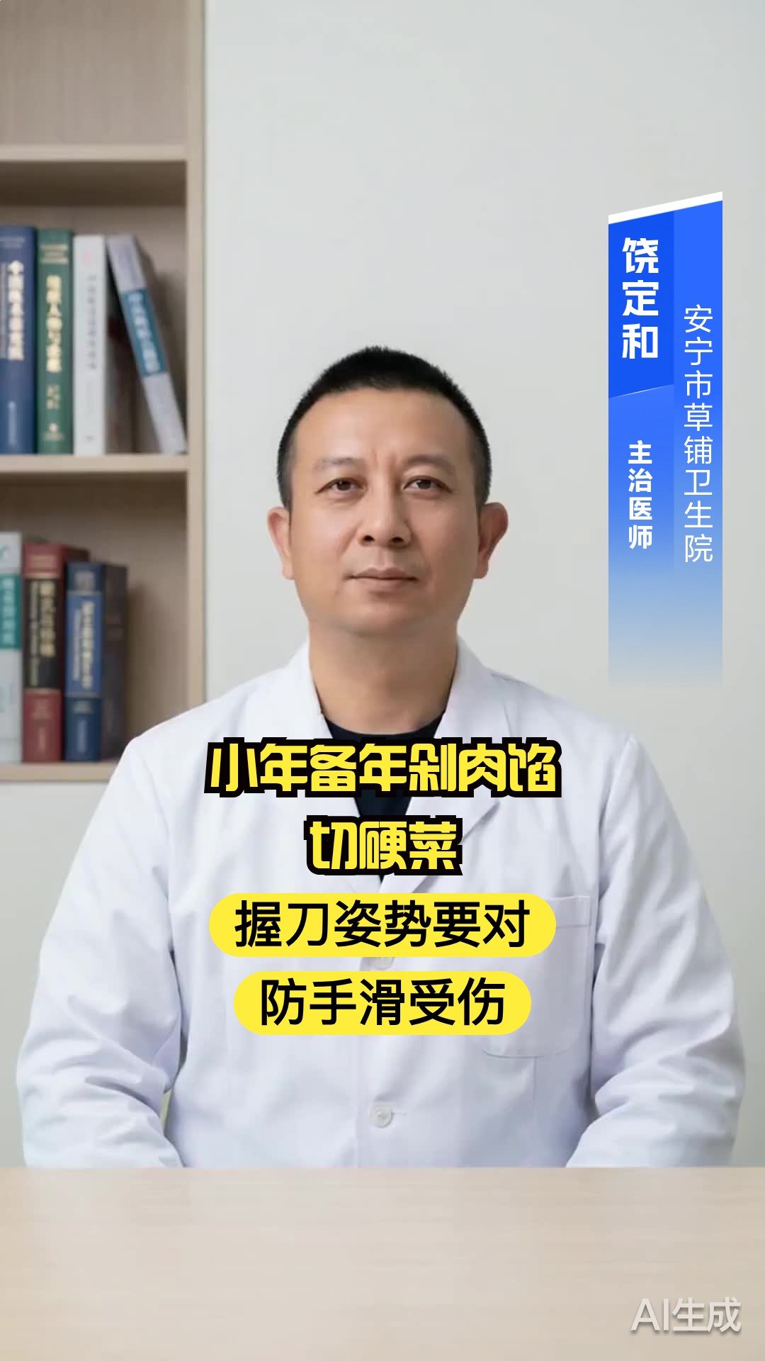小年备年剁肉馅切硬菜，握刀姿势要对，防手滑受伤
