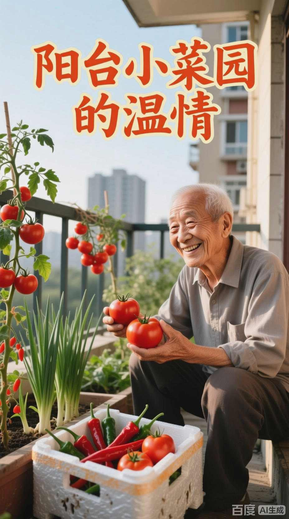刘爷爷的阳台小菜园